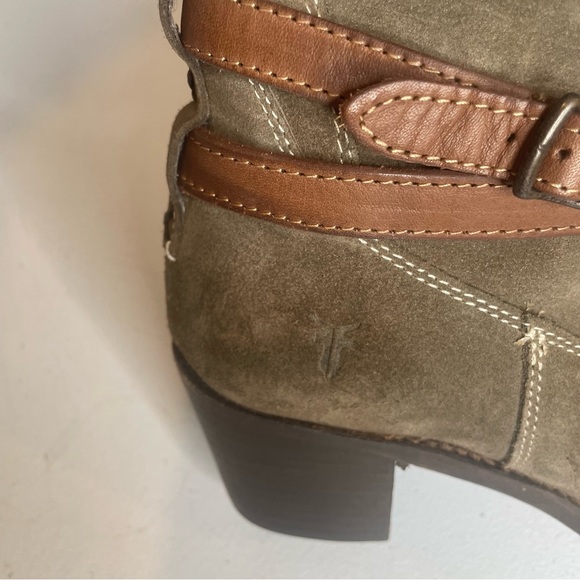 FRYE Taupe Suede JANE Strappy Knee High Boots sz 8 - Picture 8 of 12